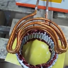 induction paint removing for motor wire by 20KW UHF induction heater