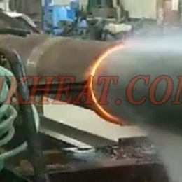 induction quenching large steel pipes by MF induction heater