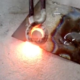 induction tempering titanium plate by handheld induction coil (2)