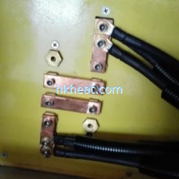 100KW induction heater with differen turn ratios and induction coils for heating inner face of gear