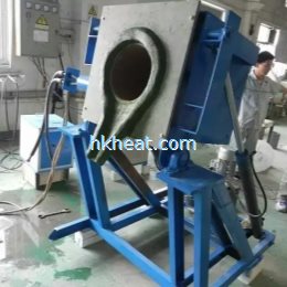 hydraumatic tilting melting furnace with 160KW MF induction power supply