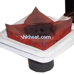 Cutter induction Brazing by square induction coil