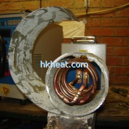 custom built induction coil heating inside of workpiece