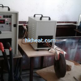 induction heating steel plate by U shape_double ear induction coil