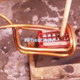 induction brazing carbide teeth to steel pipe