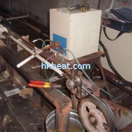 induction annealing steel umbrella ribs by 40KW induction heater