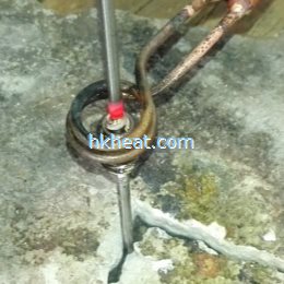 induction soldering tiny SS steel pipe with steel sleeve by silver stick