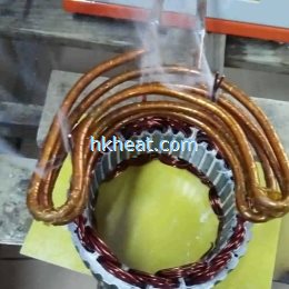 induction heating multi wire bundles with a cambered induction coil