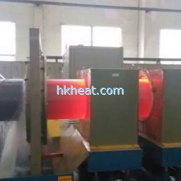 induction hardening d80cm steel pipe by dual 500kw mf induction heaters