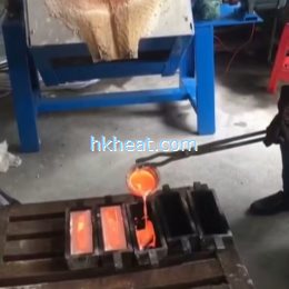 induction melting silver by mf tilting furnace