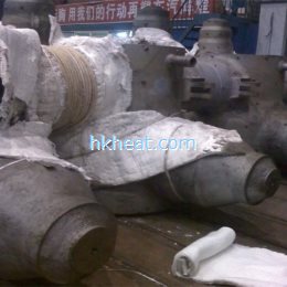 induction preheating (250 degree) and heat treatment (710 degree) for 30Ton control valve of 1000MW