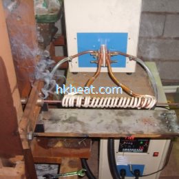 induction tempering steel wire online by 40KW induction heater